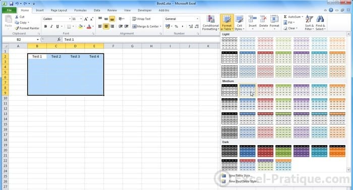 Excel Course Tables Colors Styles