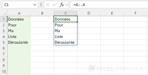 excel fonction suppr plage liste deroulante